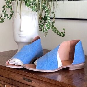 Free People Mont Blanc Sandal in Washed Denim